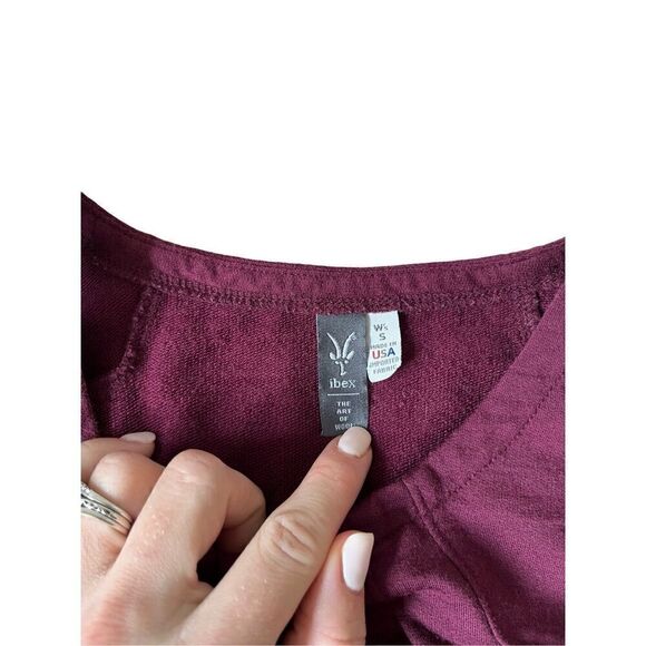 IBEX Sierra Vista Merino Wool S Herringbone Burgundy Sleeveless Red Marsala - Picture 7 of 7